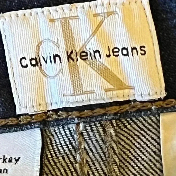 EUC Vintage Calvin Klein Jeans Logo Stitch 5 Pocket Denim Midi Skirt SZ 11 - Picture 7 of 8